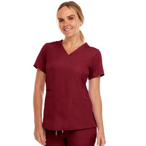 MediChic Women's Ruth 3-Pocket Multi Stitch V-Neck Scrub Top - 1 of 4