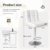 DOMETOUR Bar Stools Set of 2, Counter Height Barstools,Square Seat Cushion Barstool with Back, Height Adjustable PU Leather Swivel Barstool - 4 of 4