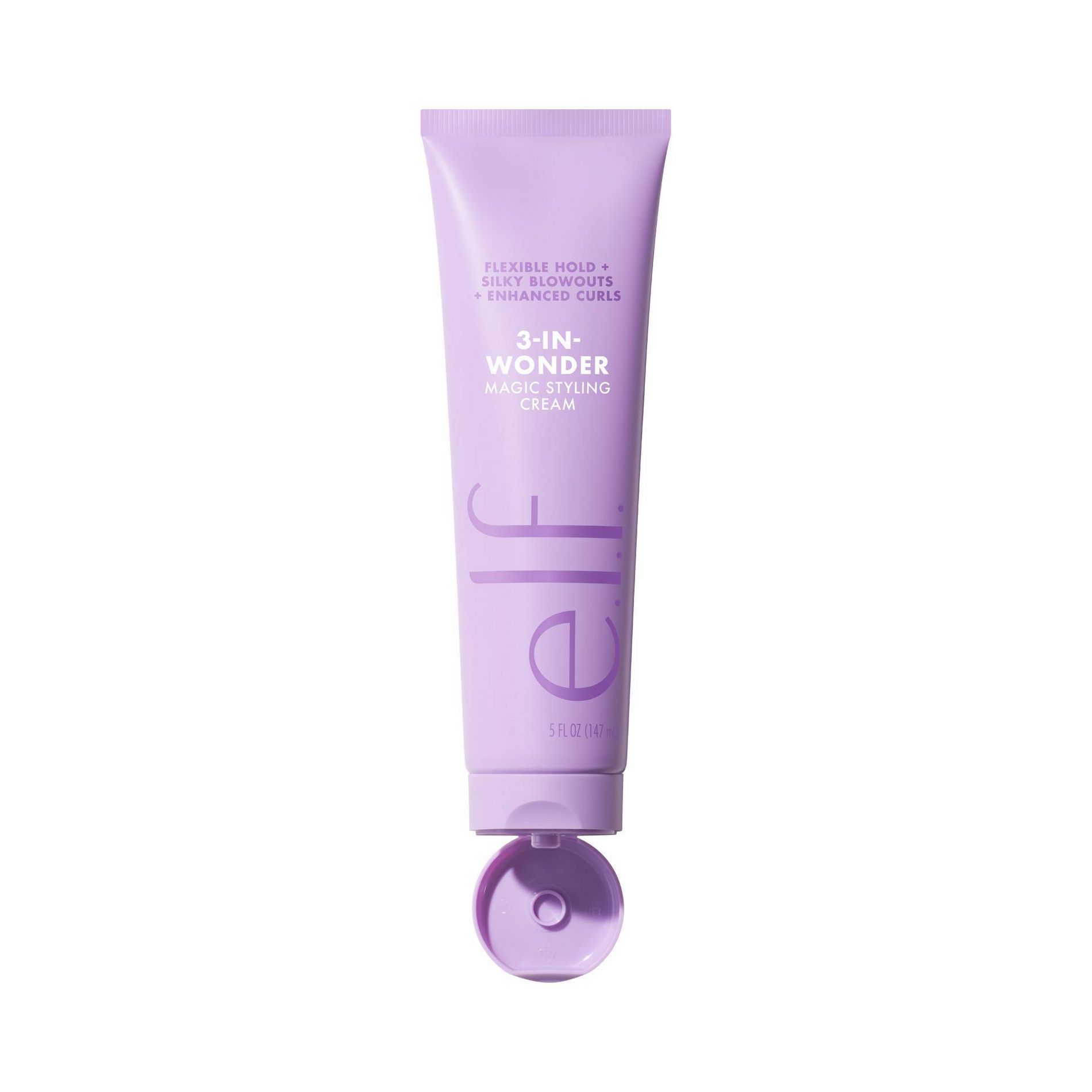 e.l.f. Hair 3-in-Wonder Magic Styling Cream - Flexible Hold + Silky Blowouts + Enhanced Curls - 5 fl oz