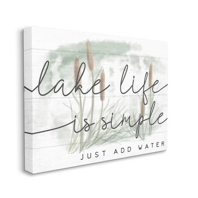 Stupell Industries Lake Life Simplicity Phrase Cattail Water Plants