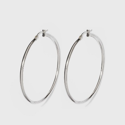 Sterling Silver Hoop Earring Silver Target