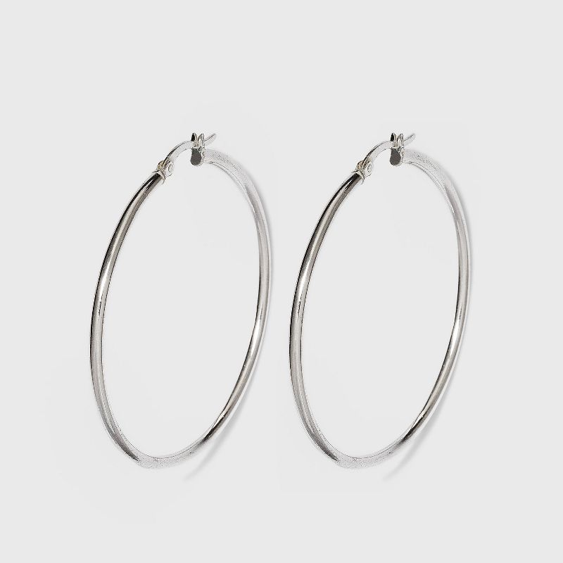 Sterling Silver Hoop Earring - Silver, 1 of 3