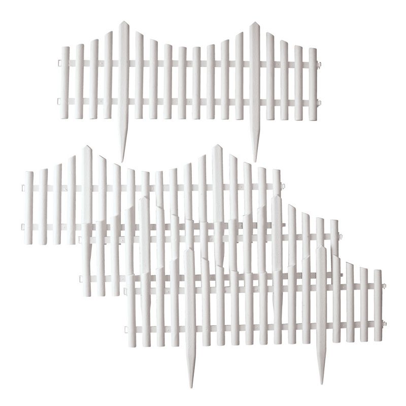Collections Etc Flexible White Picket Fence Garden Border - 4pcs NO SIZE, 1 of 5