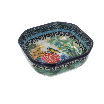 Blue Rose Polish Pottery Teresa Small Square Dish