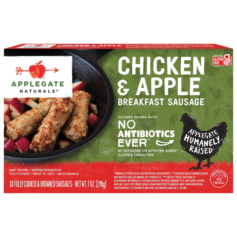Applegate Naturals Chicken &#38; Apple Breakfast Sausages - Frozen - 7oz/10ct, 1 of 6