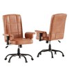 VECELO Ergonomic Leather Office Chair, Adjustable Swivel Desk Chair with Armrests & Lumbar Support, Black/Brown - 2 of 4