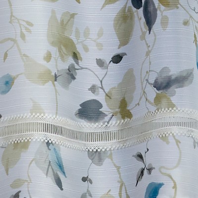 Floral Light-Filtering Polyester Window Tier Pair, 56" x 24"