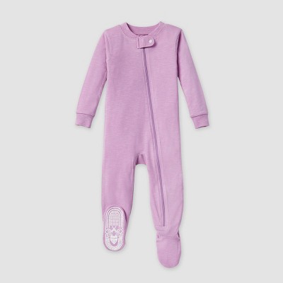 Image of Burt's Bees Baby® Baby Ultra Soft Snug Fit Footed Pajamas - Purple 3-6M