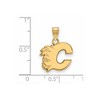 Black Bow Jewelry 14k Yellow Gold Plated Sterling Silver Calgary Flames NHL Small Pendant - 2 of 3