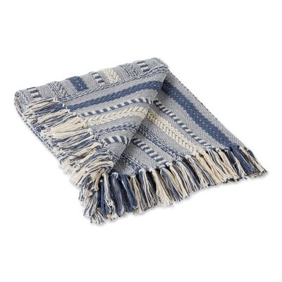 Design Imports French Blue Braided Stripe Throw