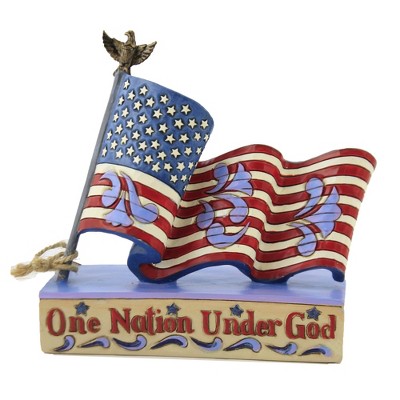 Jim Shore 5.5" Patriotic One Nation Flag Americana Stars Stripes  -  Decorative Figurines