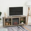 HOMCOM Electric Fireplace Mantel TV Stand, Media Console Center Cabinet with 2 Shelves, 4 Cable Management Holes and Fits up to 65" TV - 2 of 4