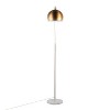 LumiSource March Contemporary Floor Lamp in White Marble/Nickel with Antique Brass Metal Shade - 4 of 4