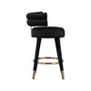 Meridian Furniture,Fitzroy Black Velvet Counter Stool, Set of 2 - 4 of 4