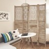 4-Panel Room Divider – 67" Tall Decorative Cutout Wooden Privacy Screen, Freestanding Foldable for Bedroom, Living Room, Office,Natural - 4 of 4