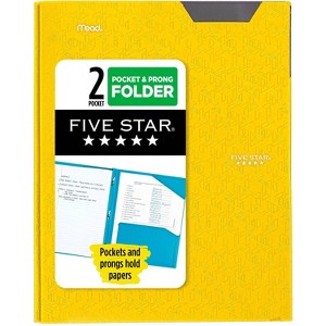 Five Star 2 Pocket Plastic Folder with Prongs - 1 of 4