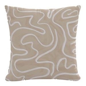 18"x18" Polyester Insert in Evelyn Square Throw Pillow Beige: Hidden Zipper, Cotton Cover - Skyline Furniture - 1 of 4