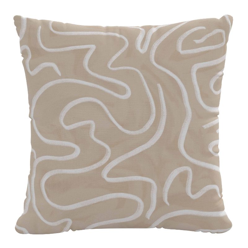18&#34;x18&#34; Polyester Insert in Evelyn Square Throw Pillow Beige - Skyline Furniture, 1 of 7