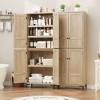 71 Inch Tall Cabinet with 5 Adjustable Shelves and 4 Doors ¨C Ideal Pantry or Bathroom Storage for Kitchen and Dining Areas - 2 of 4