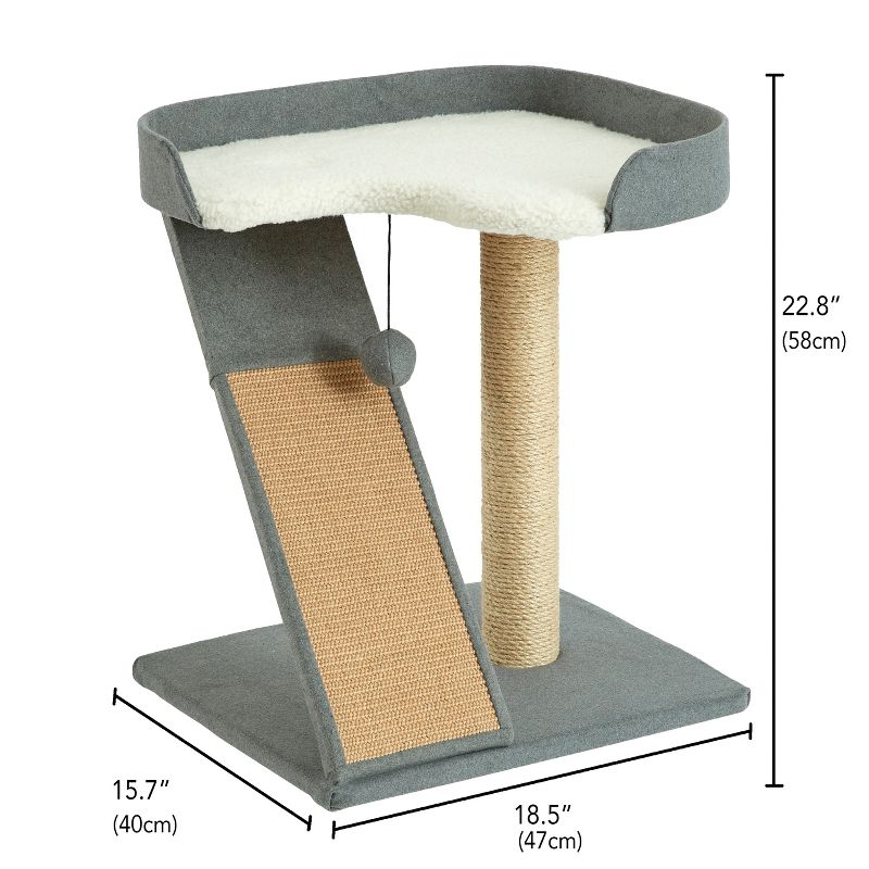 Two by Two San Marcos - Gray Scratching Post Cat Furniture - 22.8 in. Tall, 5 of 13