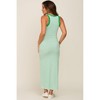 PinkBlush Green Striped Ribbed Sleeveless Maternity Maxi Dress - 3 of 4