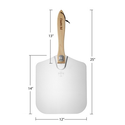 12 x 14 Inch Aluminum Pizza Peel with Foldable Oak Handle