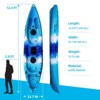 Fishing Kayaks, 12.4FT Sit on Top Kayak for 2 Person Adults with Paddle,Comfortable Seat, Capacity of 661LBS, Hard Shell  Ocean Kayak Boat - 3 of 4