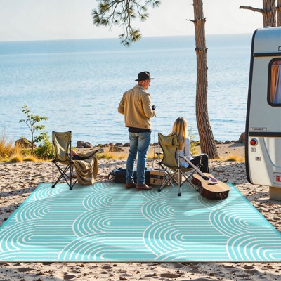 Lahome Outdoor Plastic Straw Rug-Waterproof Reversible Mat for Patio, Backyard, Camping, RV Awning