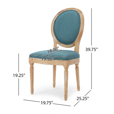 Blue Upholstered Wood Side Chair Set of 2