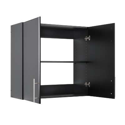 Black Adjustable Wall Mounted Storage Cabinet with Shelves