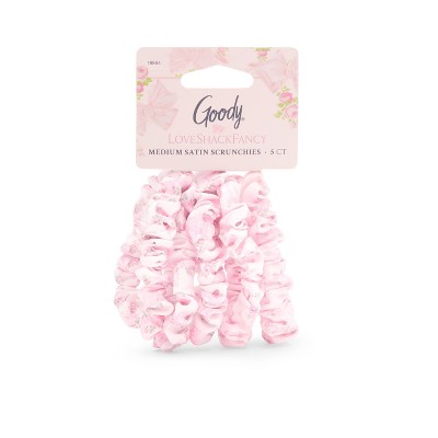 Goody x LoveShackFancy Skinny Satin Scrunchies - Rosa Beaux - 5ct