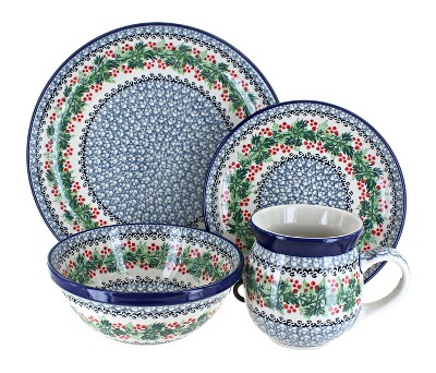 Blue Rose Polish Pottery Ceramika Artystyczna Dinnerware (4 PC)
