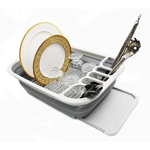 SAMMART 12L (3.17 gallon) Collapsible Dish Drainer with Drainer Board - 1 of 4