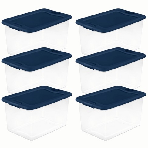 Homz Products X-large 16-Gallons (64-Quart) Clear Heavy Duty Tote with  Latching Lid in the Plastic Storage Containers department at
