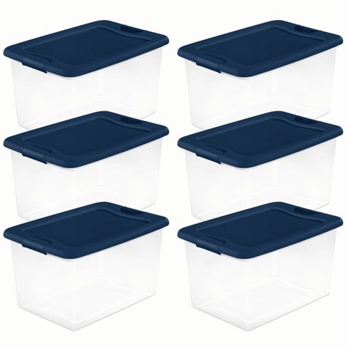 IRIS 3-Pack Stack and Pull Large 18-Gallons (70-Quart) Clear Tote with  Latching Lid at