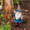 12" Polyresin/Stone Americana Saluting Gnome with Flag Red/White/Blue - Alpine Corporation - 2 of 4