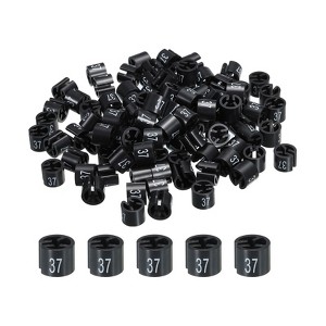 Unique Bargains Round Plastic Reusable Garment Hanger Marker Number Tag Black 100 Pcs - 1 of 3