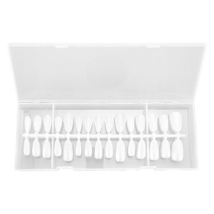 Unique Bargains Women's Medium Long Almond Fake Nails Clear 1 Set - 1 of 4