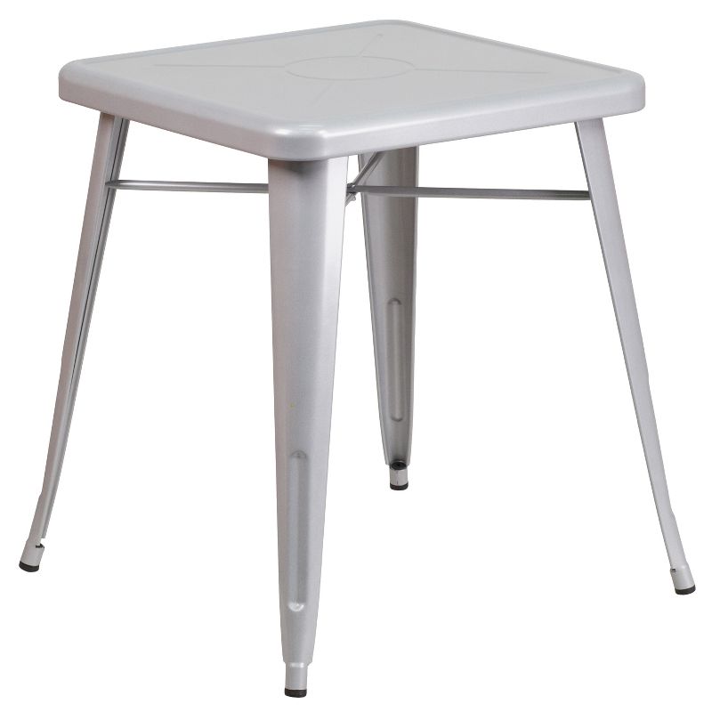 Flash Furniture Commercial Grade 23.75" Square Metal Indoor-Outdoor Table, 1 of 2