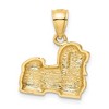 Black Bow Jewelry 14k Yellow Gold Satin and Diamond Cut Shih Tzu Pendant - 3 of 4