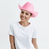 Zodaca Felt Cowboy Hat for Women, Western Pink Cowgirl Hat for Halloween Costume, Birthday, Bachelorette Party, Adult Size - 4 of 4
