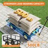 Heavy Duty Steel Garden Cart, 500 LBS Capacity 3 in 1 Pullable Garden Wagon with 10" Wheels, for Gardening Soil, Tools, and Plant Transport - 3 of 4