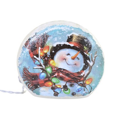 Stony Creek Snowman With Scarf Lighted Vase - One Lighted Vase 12.0 Inches  - Snowflakes Christmas - Emr1302 Ear Muff - Glass - Multicolored : Target