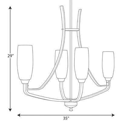 Wisten Brushed Nickel 4-Light Linear Chandelier with Tulip Glass Shades