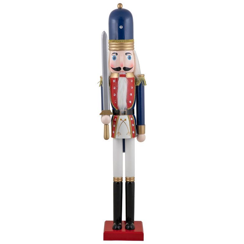 Northlight 48.25" Blue and White Christmas Nutcracker Soldier with Sword, 1 of 6