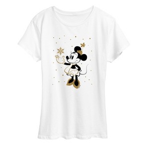 Women's - Disney - Minnie Snowflakes Short Sleeve Graphic T-Shirt - 1 of 4