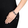 EVERLY JEWELRY | Black Silk Cord Purple & White Cubic Zirconia Macrame Bracelet, 7 inch - 3 of 4