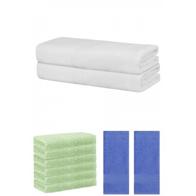 REGALWOVEN Absorbent Solid Bath Hand Face Cloths Cotton Towels 3 Piece Sets
