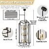 BAOURE 17.32" Black Lantern Tiered Pendant Light Fixture, 4 Light Modern Farmhouse Chandelier, Industrial Chandeliers for Living Room Kitchen Island - 4 of 4
