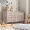 Toy Box, Retro Wooden Look Storage Chest with Safety Hinge, Entryway Storage Bench Supports 220 lb - 4 of 4